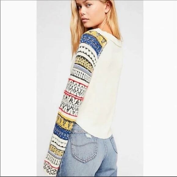 Free People Boho Fairground Wide NeckThermal w/ Multicolor Bell Sleeves  Size: M - Picture 2 of 6